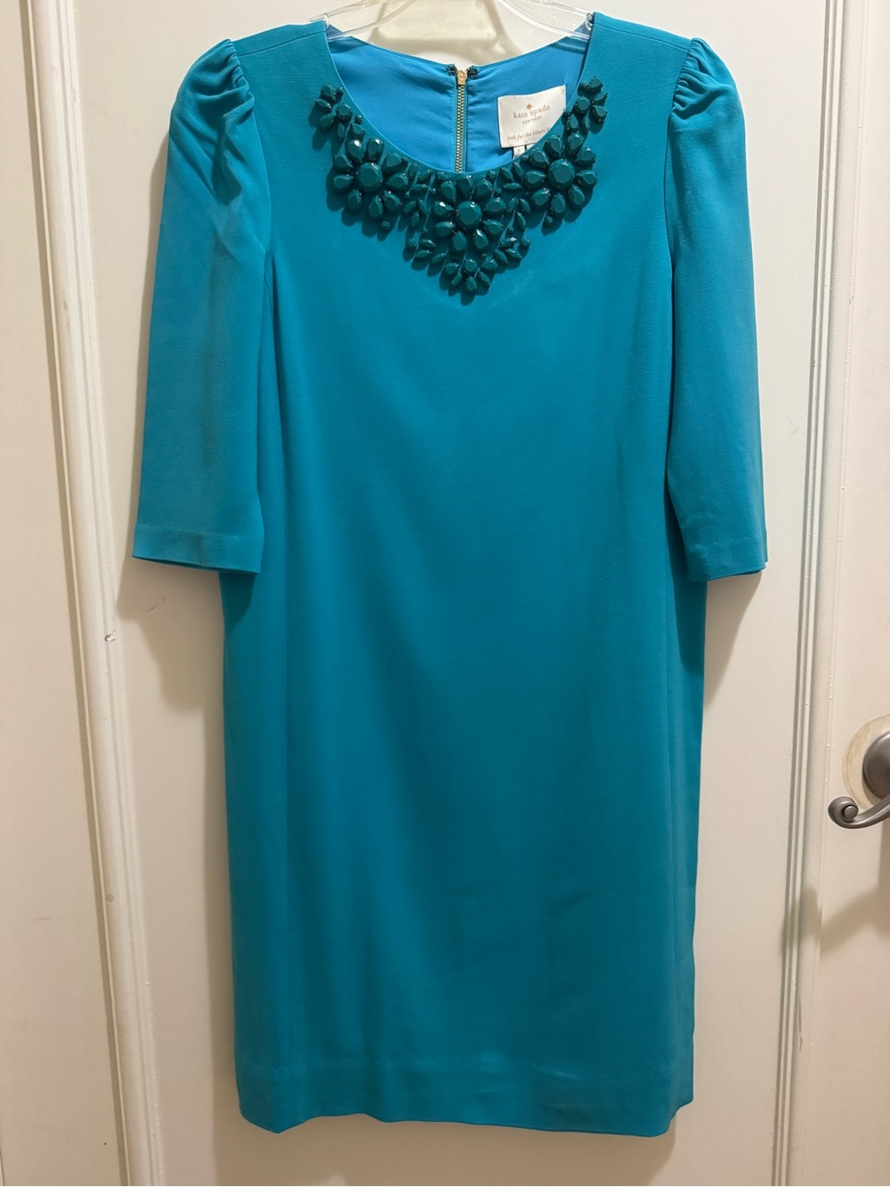 NWT Kate Spade Teal Embellished Dress Size 6